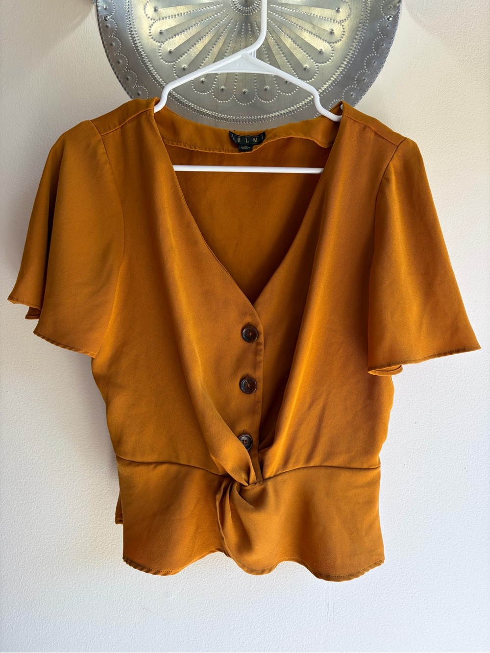 Boho Summer Flutter Sleeve Blouse Women’s Size M
